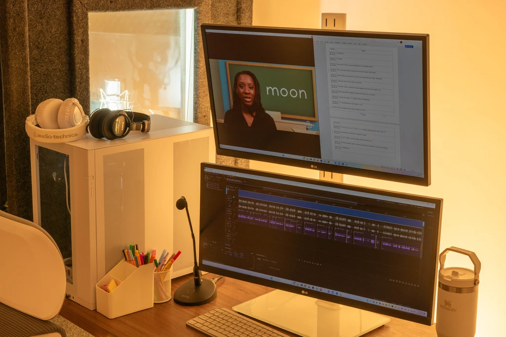 Voiceover Home Studio & Vocal Booth: 3 Visual Screen, Audiotechnica Monitor Headphones M50x