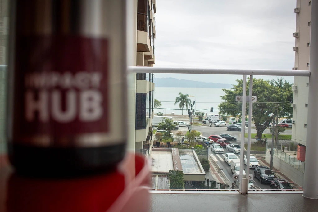 Ocean view from our office in Florianopolis, in Beira-Mar district