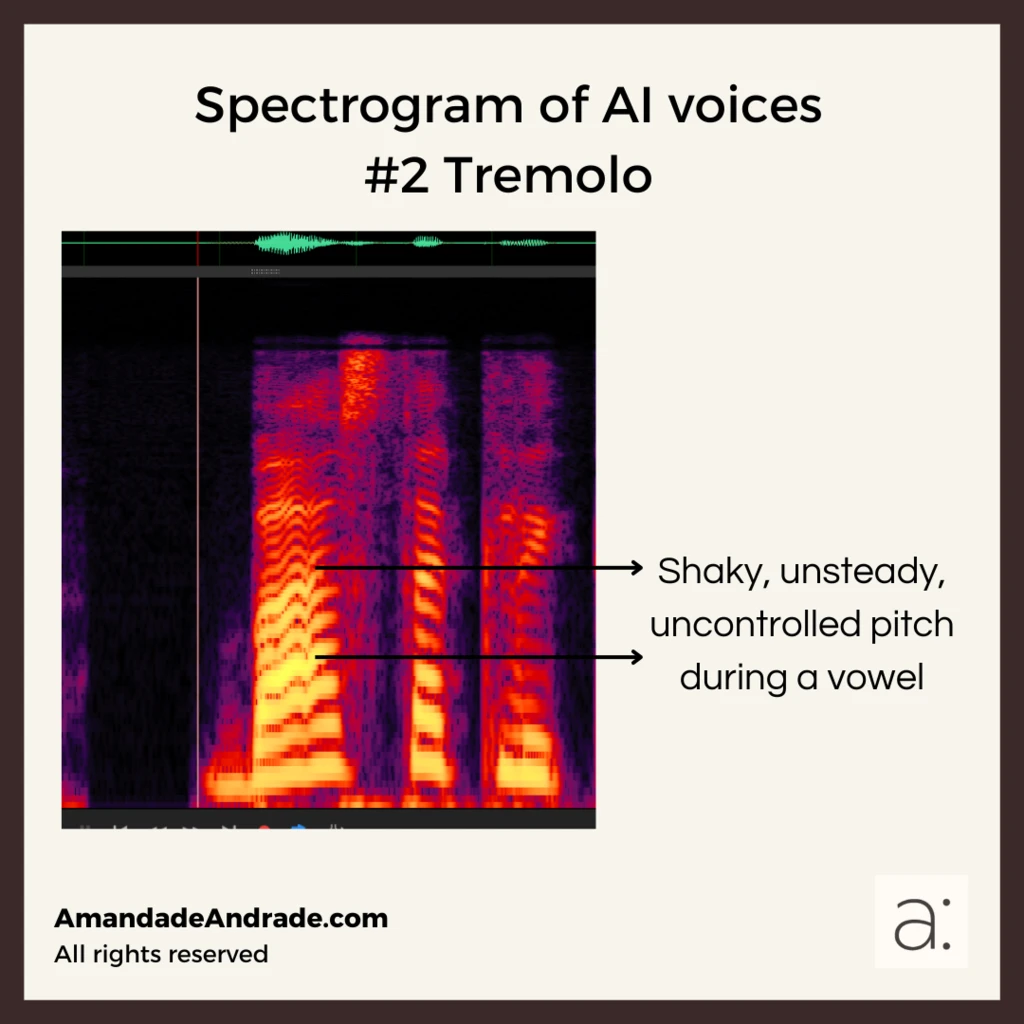 Undesired tremolo in a vowel of a synthetic speech - Artificial Intelligence voiceover