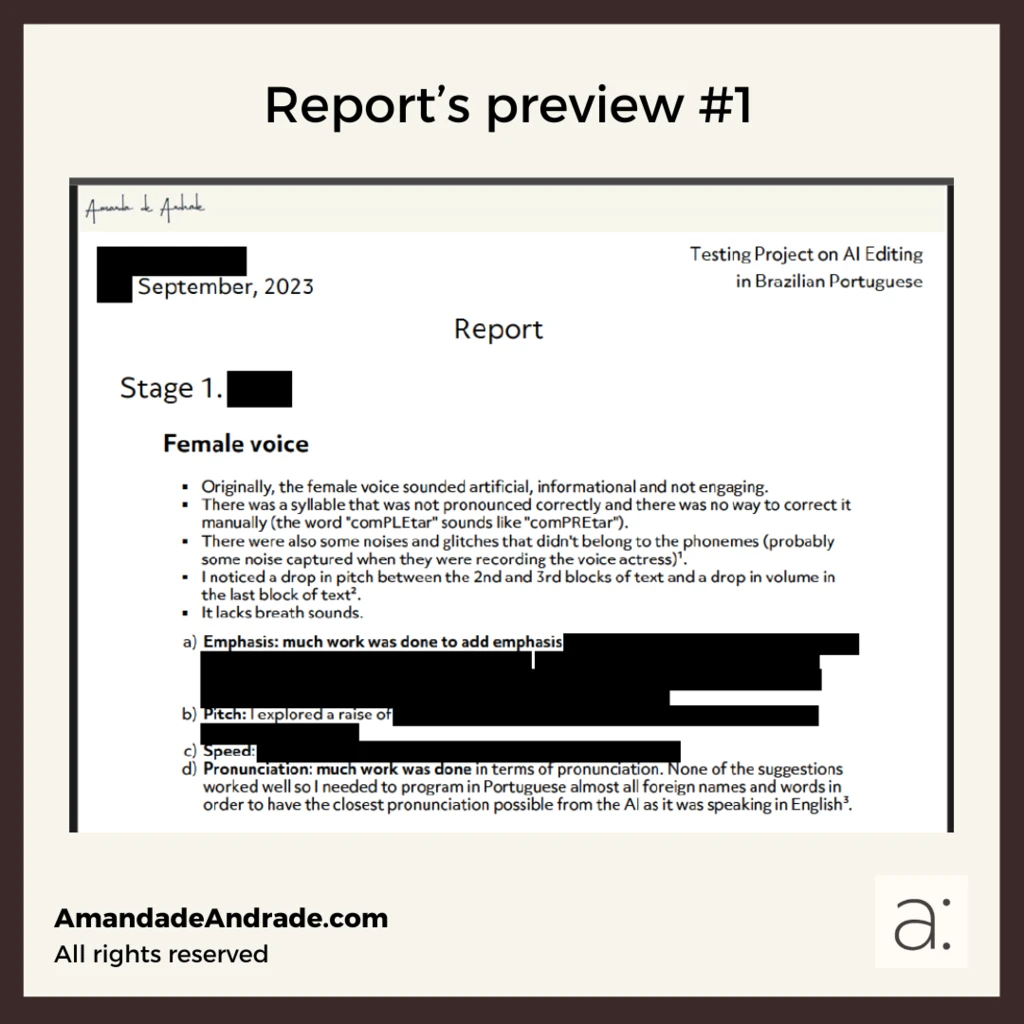 Report's preview #1 on synthetic speech - Artificial Intelligence voiceover