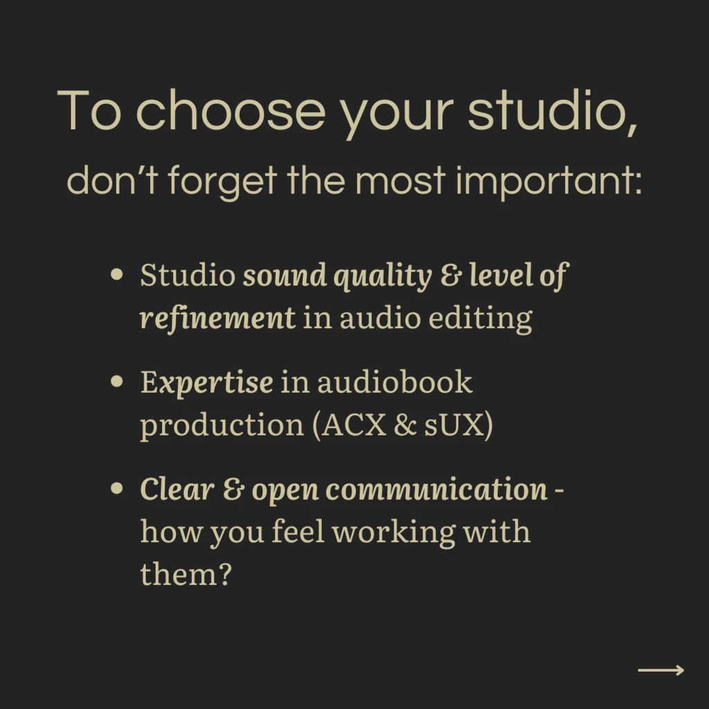 What is important to choose a sound recording studio