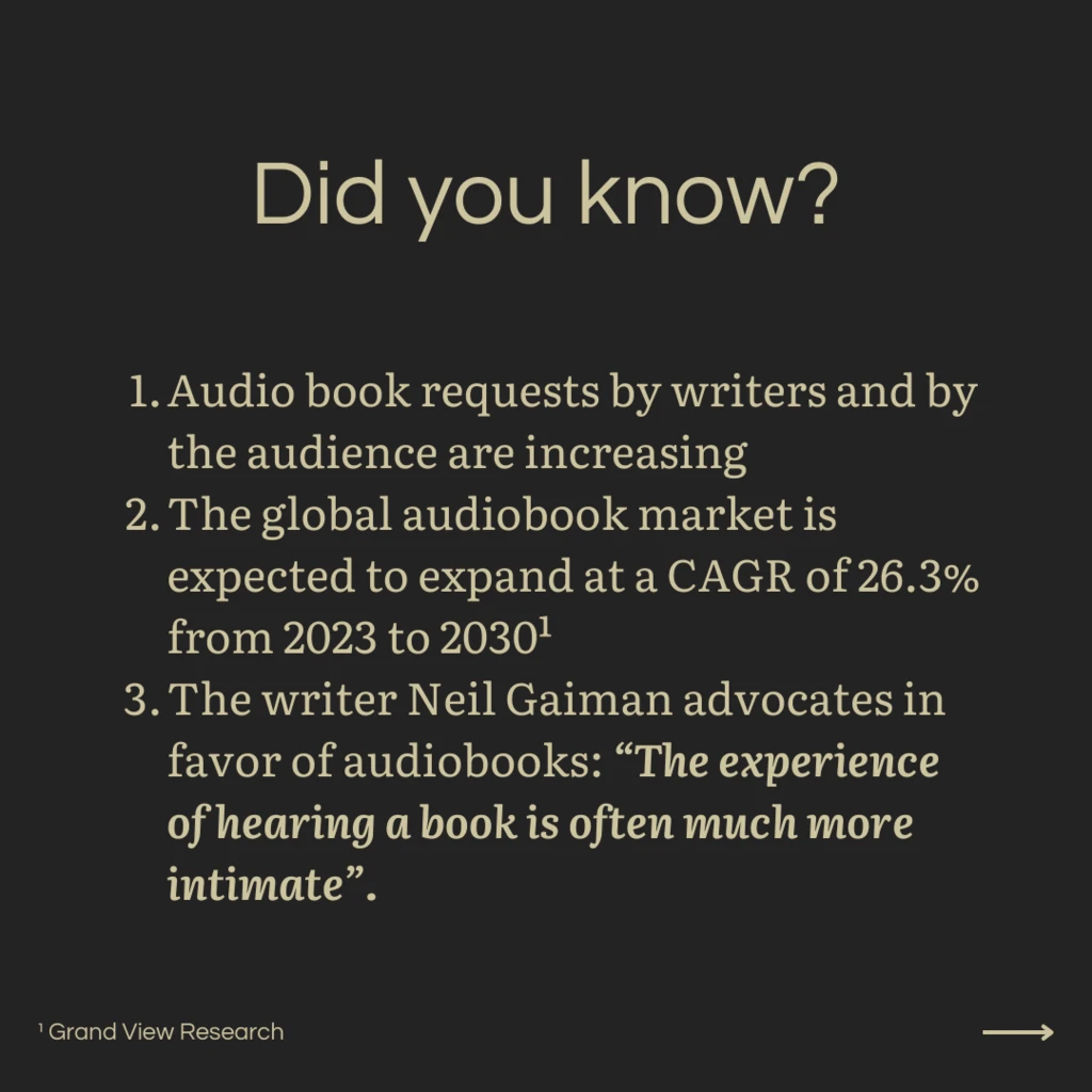 Curiosities, research, and growth in the audiobook production market