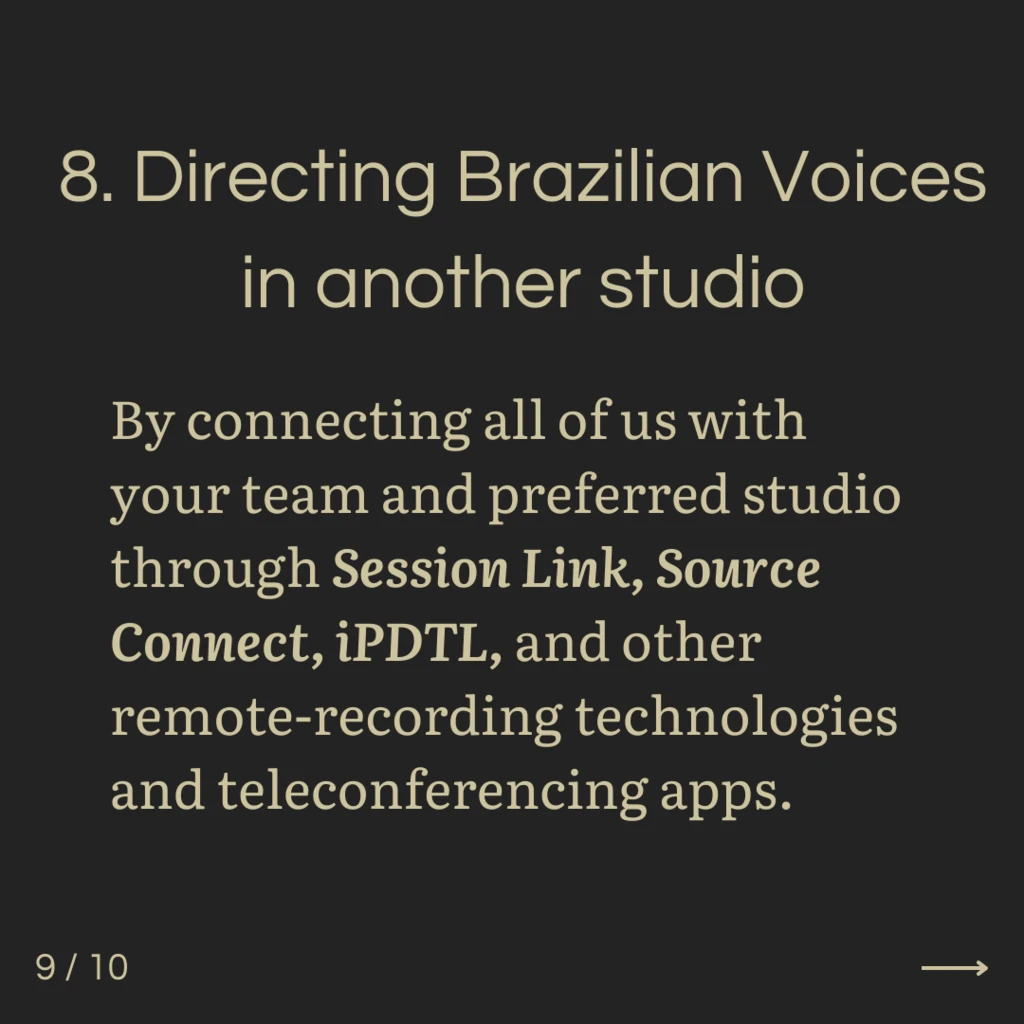 Directing Brazilian Portuguese Voices in your preferred Studio - Amanda de Andrade
